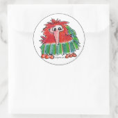 Funny Cartoon Kiwi Bird 3 Ronde Sticker (Tas)