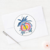 Funny Cartoon Kiwi Bird 4 Round Sticker (Envelop)