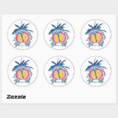 Funny Cartoon Kiwi Bird 4 Round Sticker (Vel)