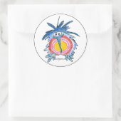 Funny Cartoon Kiwi Bird 4 Round Sticker (Tas)