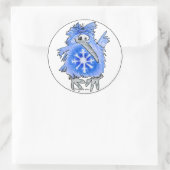 Funny Cartoon Kiwi Bird 6 Round Sticker (Tas)