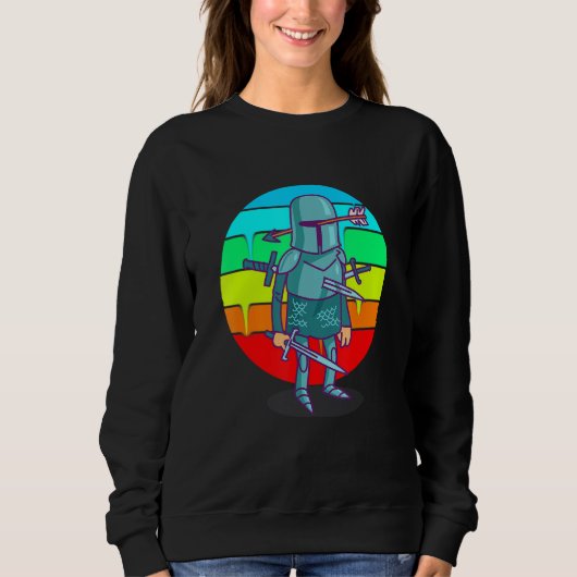 Funny Cartoon Knight Trui (Voorkant)