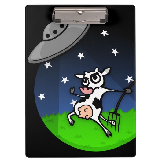 FUNNY CARTOON KOE ALIEN ABDUCTION CLIPBOARD KLEMBORD (Voorkant)