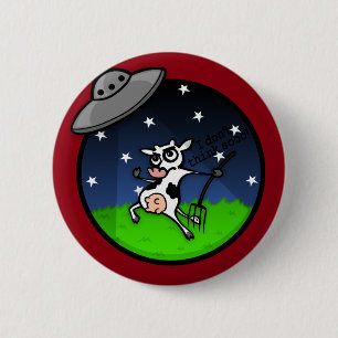 FUNNY CARTOON KOE ALIEN UFO ABDUCTION BUTTON