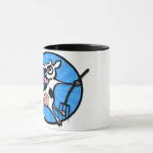 FUNNY CARTOON KOE BLACK EN WITTE RINGER MOK (Midden)