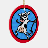 FUNNY CARTOON KOE CHRISTMAS CERAMIC ORNAMENT (Rechts)