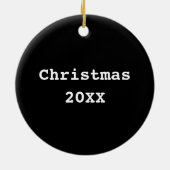 FUNNY CARTOON KOE CHRISTMAS CERAMIC ORNAMENT (Achterkant)