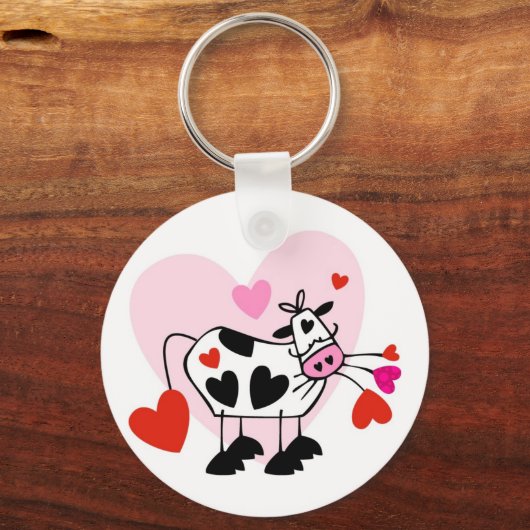 Funny cartoon koe gek sleutelhanger (Voorkant)