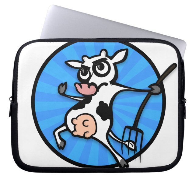 FUNNY CARTOON KOE LAPTOP SLEEP SLEEVE (Voorkant)