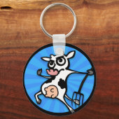 FUNNY CARTOON KOE ROND SLEUTELHANGER (Voorkant)