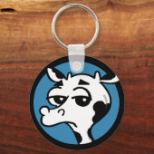 FUNNY CARTOON KOE ROND SLEUTELHANGER (Voorkant)