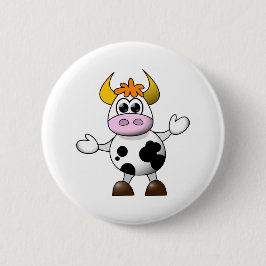 Funny Cartoon Koe Ronde Button 5,7 Cm