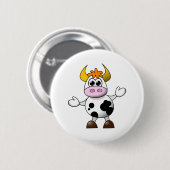 Funny Cartoon Koe Ronde Button 5,7 Cm (Voorkant /achterkant)