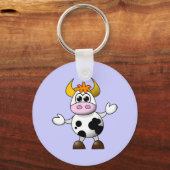 Funny Cartoon Koe Sleutelhanger (Voorkant)