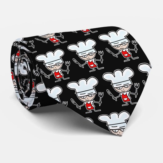 Funny cartoon kookpatroon stropdas cadeau voor che (Opgerold)