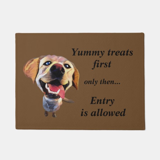Funny Cartoon Labrador Retriever Doormat Deurmat (Voorkant)