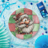 Funny Cartoon Laughing Santa  Papieren Bordje (Feest)