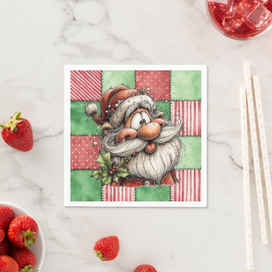 Funny Cartoon Laughing Santa Servet (Insitu)