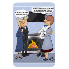 Funny Cartoon Magnet over de resolutie van het nie Magneet