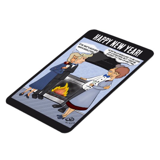 Funny Cartoon Magnet over de resolutie van het nie Magneet (Linkerzijde)