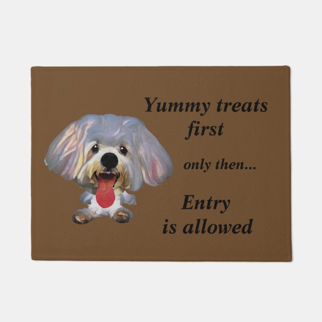 Funny Cartoon Maltese Dog Doormat Deurmat (Voorkant)