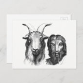 Funny Cartoon Man Goat Likeness Friendship Briefkaart (Voorkant / Achterkant)