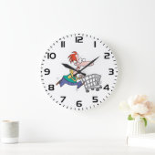 Funny Cartoon Man Running With Shopping Cart Grote Klok (Huis)