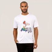 Funny Cartoon Man Running With Shopping Cart T-shirt (Voorkant volledig)