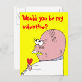 Funny Cartoon Man Valentine's Day Postcard Feestdagenkaart (Voorkant / Achterkant)