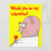 Funny Cartoon Man Valentine's Day Postcard Feestdagenkaart (Voorkant)