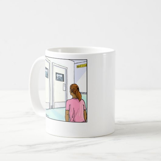 Funny Cartoon Mok - Radiologie (Voorkant links)