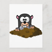 Funny cartoon mole briefkaart (Voorkant)