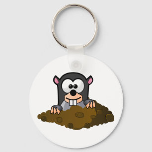 Funny cartoon mole sleutelhanger