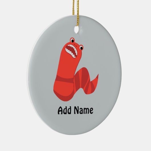 Funny Cartoon Mongolian Death Worm Keramisch Ornament (Rechts)