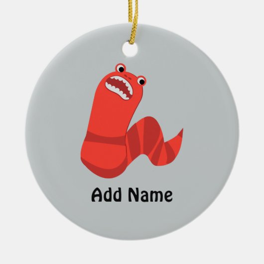 Funny Cartoon Mongolian Death Worm Keramisch Ornament (Voorkant)