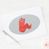 Funny Cartoon Mongolian Death Worm Ovale Sticker (Envelop)