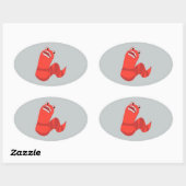 Funny Cartoon Mongolian Death Worm Ovale Sticker (Vel)