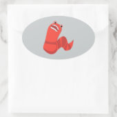 Funny Cartoon Mongolian Death Worm Ovale Sticker (Tas)