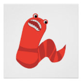 Funny Cartoon Mongolian Death Worm Poster (Voorkant)