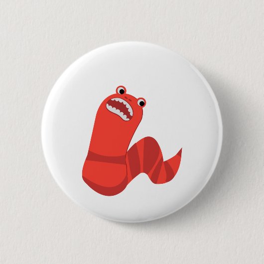 Funny Cartoon Mongolian Death Worm Ronde Button 5,7 Cm (Voorkant)