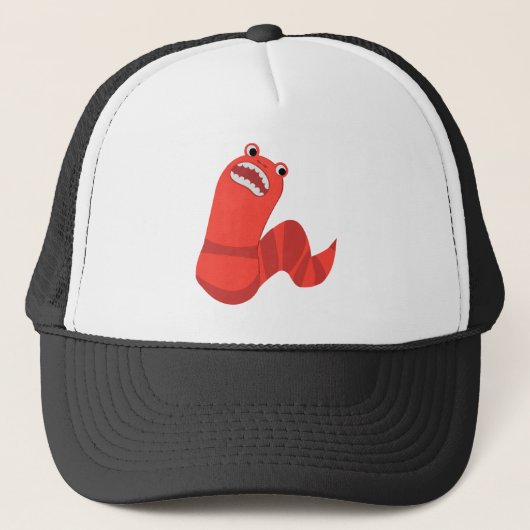 Funny Cartoon Mongolian Death Worm Trucker Pet (Voorkant)