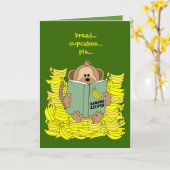 Funny Cartoon Monkey met Bananas Pun Dank je wel Kaart (Gele Bloem)