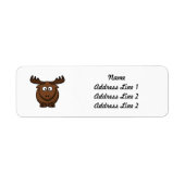 Funny Cartoon Moose Etiket (Voorkant)