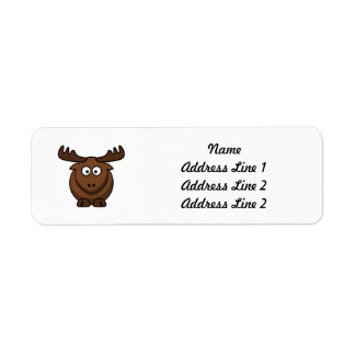 Funny Cartoon Moose Etiket