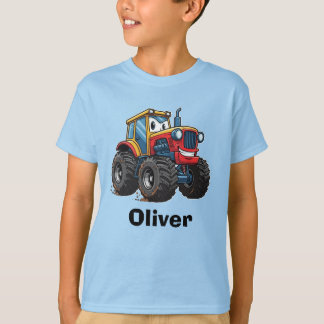 Funny Cartoon Muddy Monster Tractor T-shirt