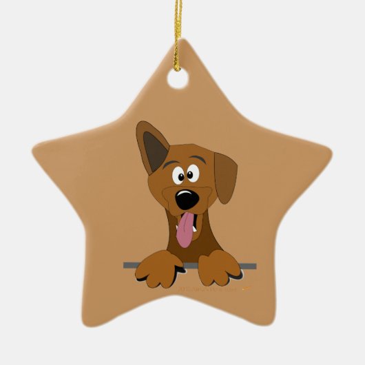 Funny Cartoon Mutt Mixed Breed Poi Dog Ornament (Voorkant)