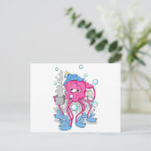 Funny Cartoon Octopus Briefkaart (Staand voorkant)