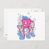 Funny Cartoon Octopus Briefkaart (Voorkant / Achterkant)