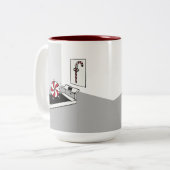 Funny Cartoon Oefening Gewicht Candy Cane Christma Tweekleurige Koffiemok (Voorkant links)