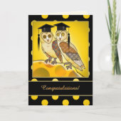 Funny Cartoon Owl Afstuderen Gefeliciteerd Kaart (Voorkant)
